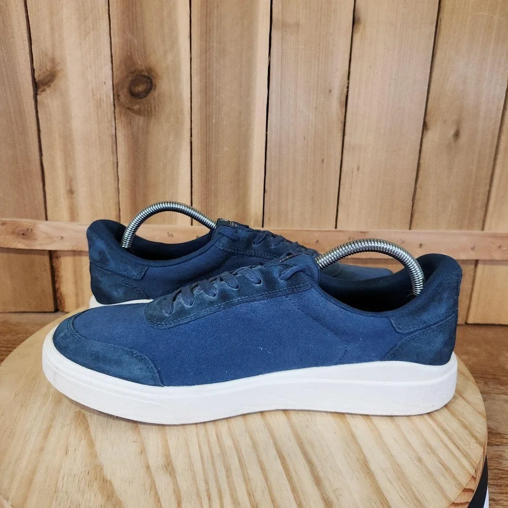 Kizik Prague 2 Shoes Mens 9.5 Blue Canvas Casual Comfort Hands Free Sneakers